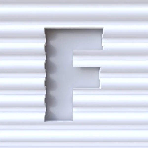 3d dalga yüzey mektup F fontta kesip — Stok fotoğraf