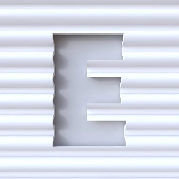 Tăiați fontul în suprafața de undă LETTER E 3D — Fotografie, imagine de stoc