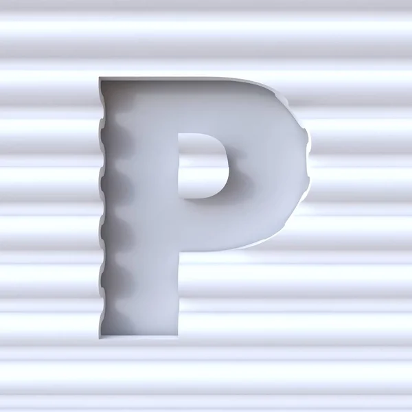 Cortar fonte na superfície da onda LETTER P 3D — Fotografia de Stock