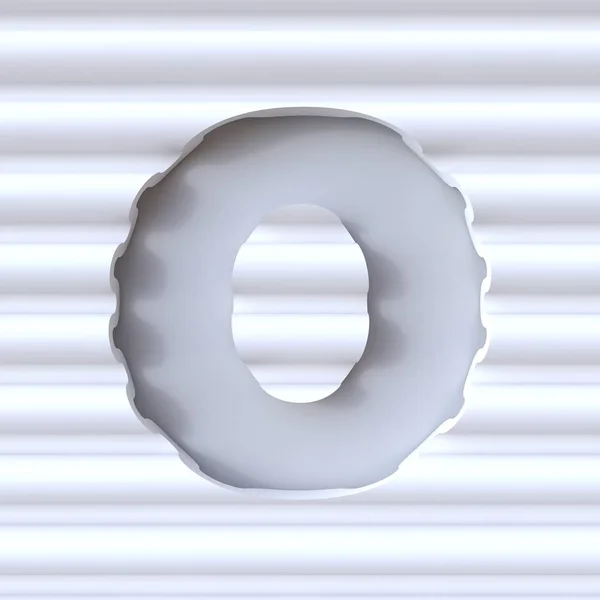 Вирізати шрифт на поверхні хвилі LetTER O 3D — стокове фото