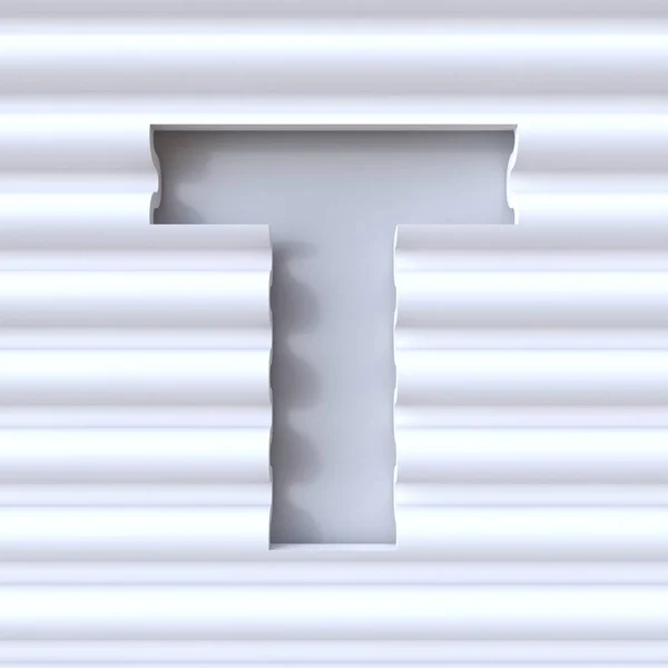 잘라 파 표면 편지 T 3d 렌더링 그림에서 글꼴 — 스톡 사진