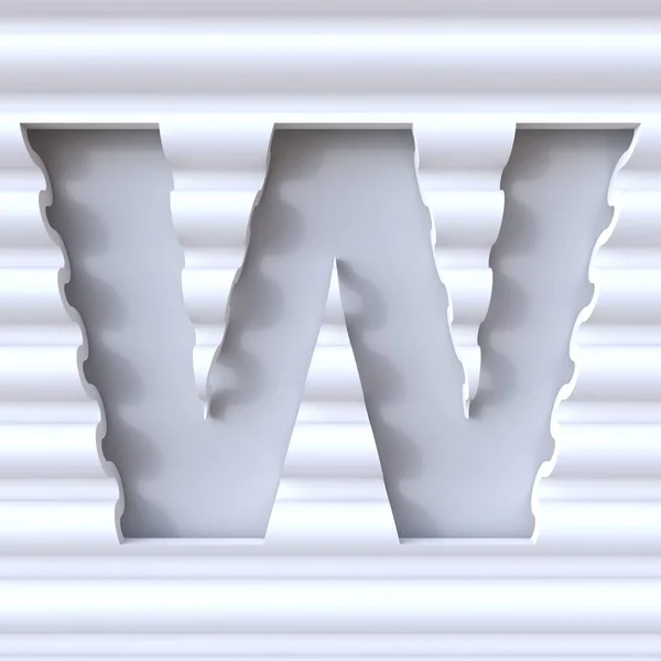 3d 물결 표면 편지 W에 글꼴을 잘라 — 스톡 사진