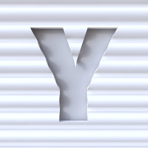 3d 물결 표면 편지 Y에에서 글꼴을 잘라 — 스톡 사진