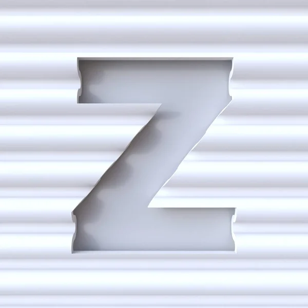 Cut out font in wave surface LETTER Z 3D — Stock Photo, Image