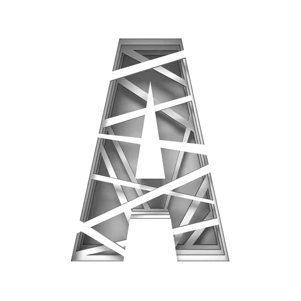 Carta ritagliata lettera di carattere A 3D — Foto Stock