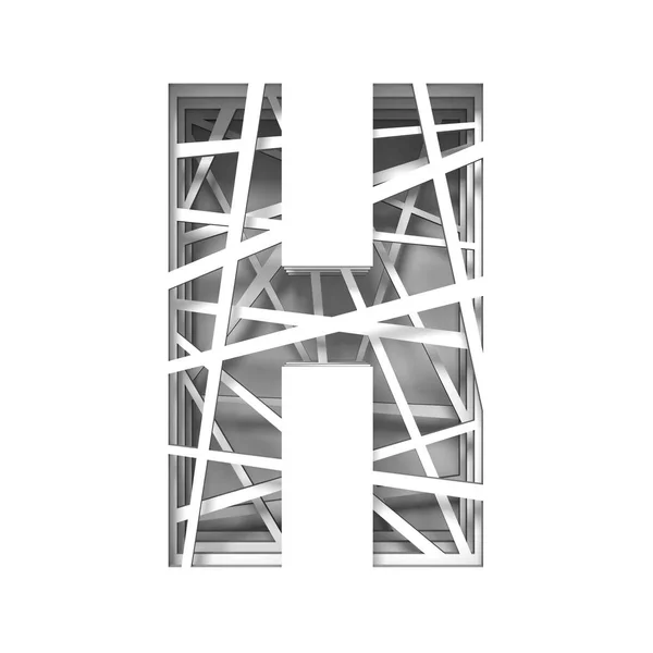 Papel recortado letra de fuente H 3D — Foto de Stock