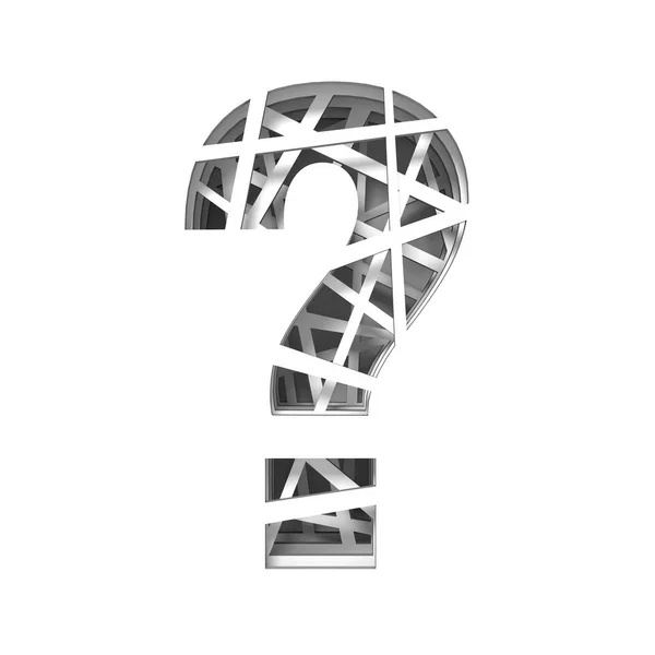 Paper cut out font QUESTION MARK 3D — Stock Photo, Image