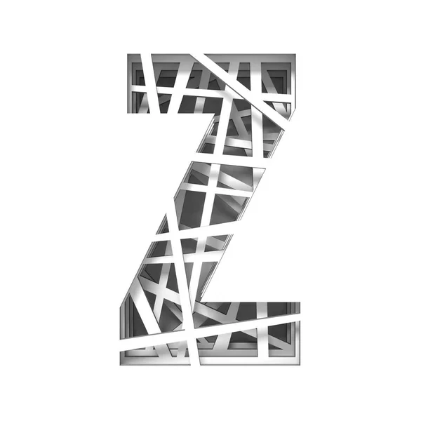 Papel recortado letra fonte Z 3D — Fotografia de Stock
