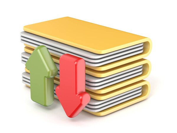 Upload, download folder icon 3D