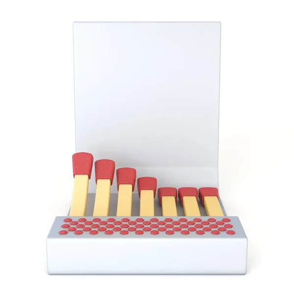 Cartões brancos matcbook Vista frontal 3D — Fotografia de Stock