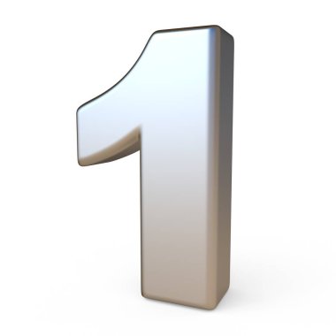 Metal yazı tipi sayısı bir 1 3d