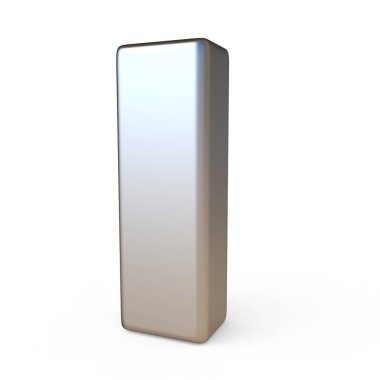 Metal yazı tipi mektup ben 3d