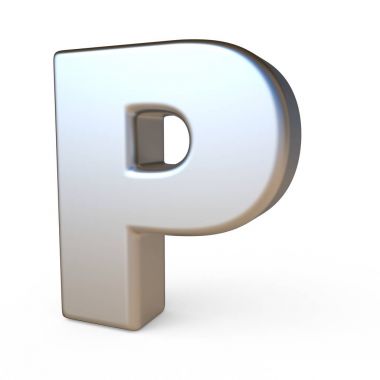 Metal yazı tipi harf P 3d