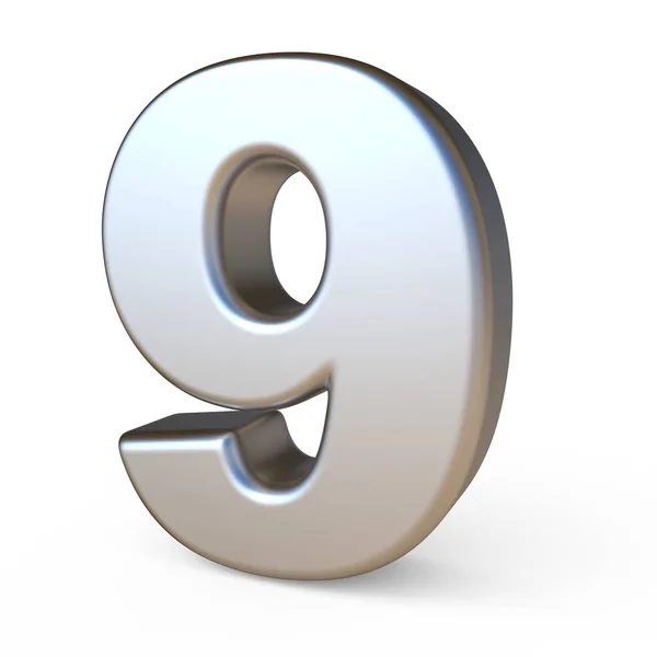 번호 9는 금속 글꼴 9 3d — 스톡 사진