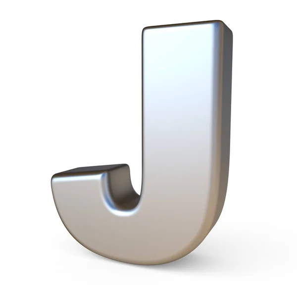 Metal yazı tipi harf J 3d — Stok fotoğraf