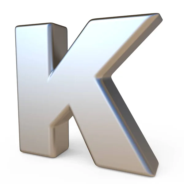 Metalen lettertype alfabet K 3d — Stockfoto