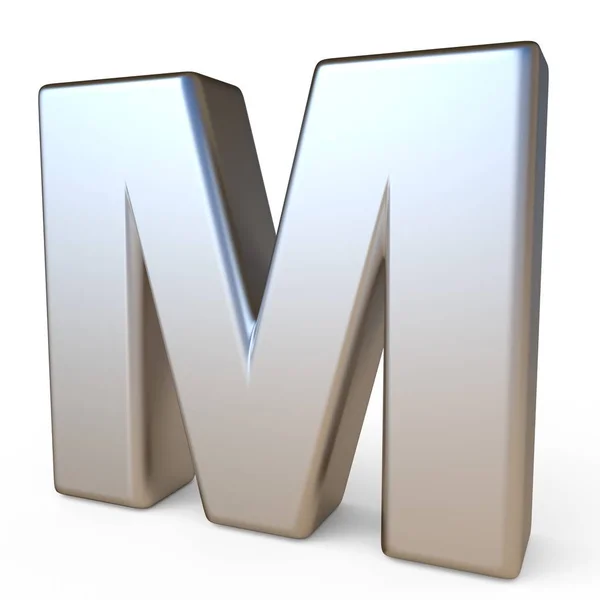 Fonte de metal LETTER M 3D — Fotografia de Stock