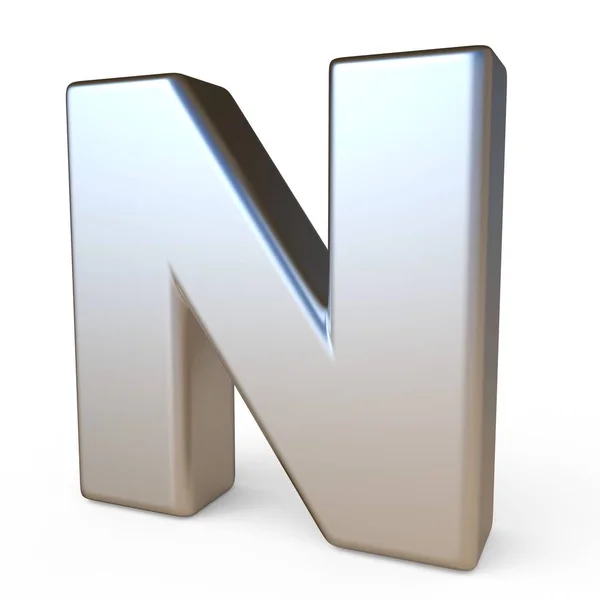 Metalen lettertype alfabet N 3d — Stockfoto