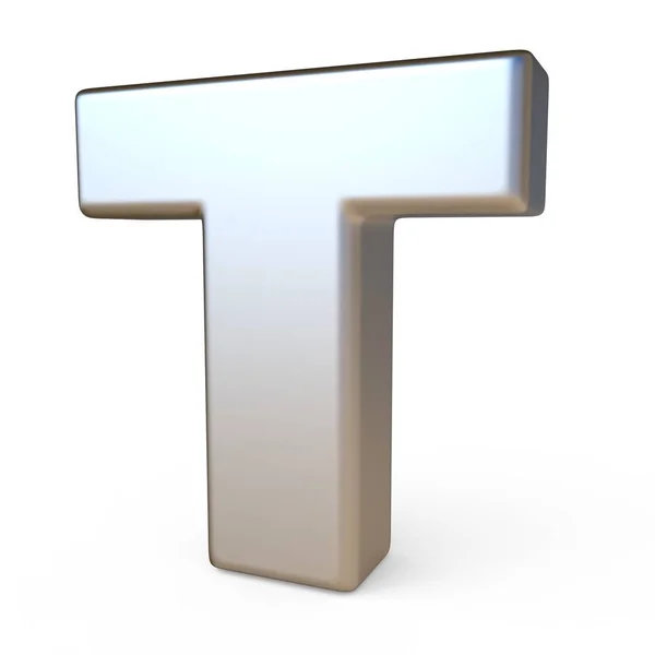 Fonte de metal LETTER T 3D — Fotografia de Stock