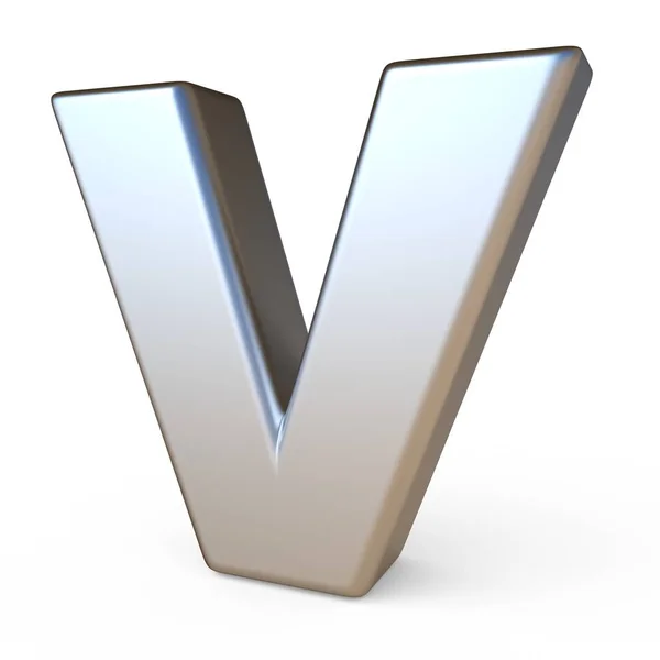 Metalen lettertype Letter V 3d — Stockfoto