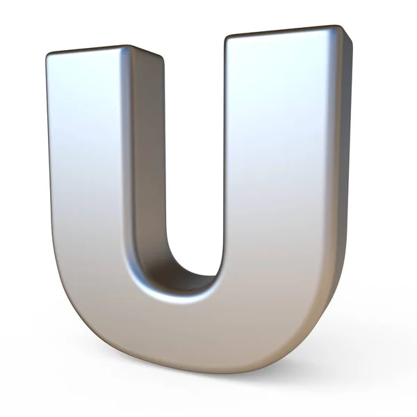 Metall teckensnitt bokstaven U 3d — Stockfoto