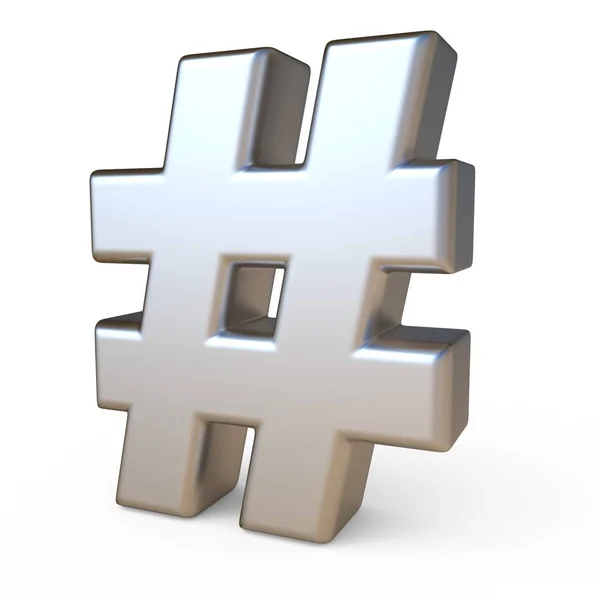 Fonte Metal HASHTAG 3D — Fotografia de Stock