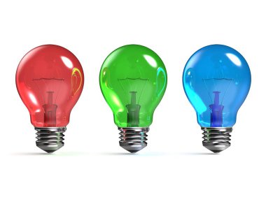 RGB kırmızı, yeşil ve mavi ışık Ampüller 3d