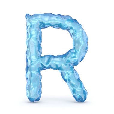 Buz yazı tipi harf R 3d