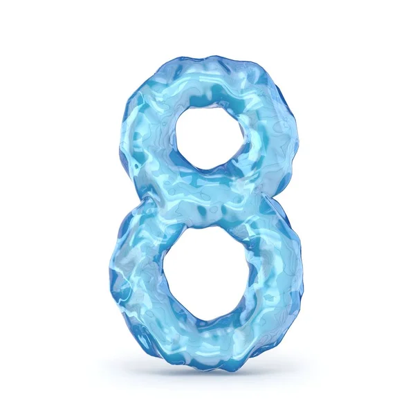 Ледяной шрифт номер 8 EIGHT 3D — стоковое фото