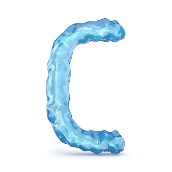 Ice font letter C 3D — Stock Photo, Image