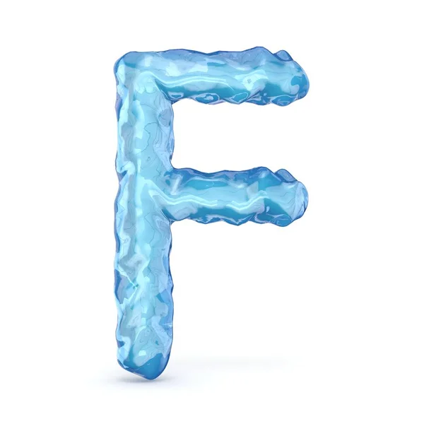 Ice font letter F 3D — Stock Photo, Image