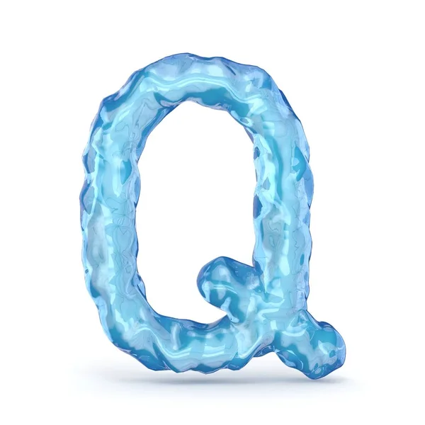 冰字体字母 Q 3d — 图库照片