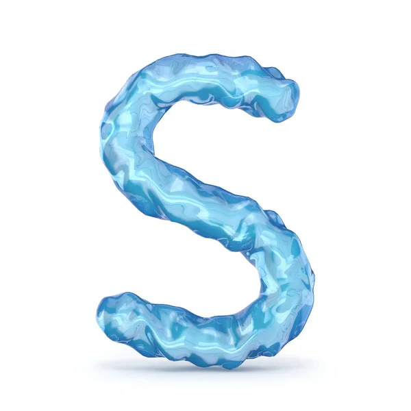 Ice font letter S 3D — Stock Photo, Image