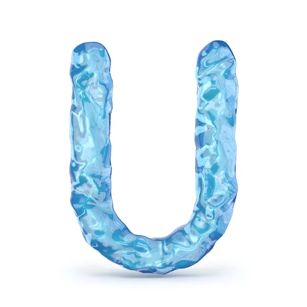 Літера шрифту льоду U 3D — стокове фото