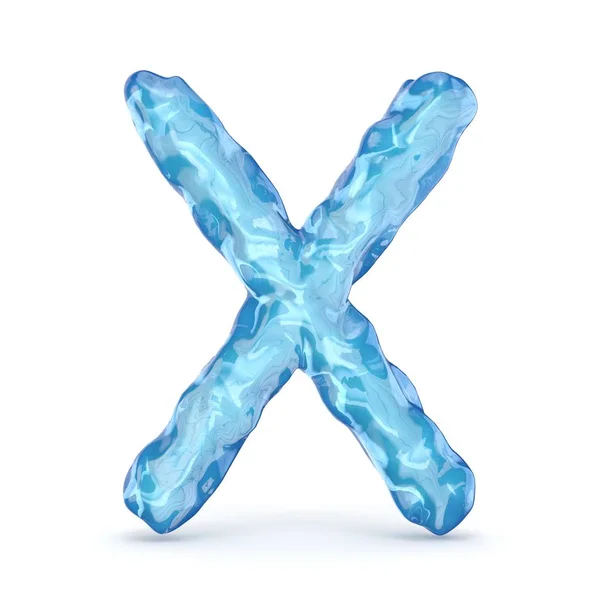 Ice letra fonte X 3D — Fotografia de Stock