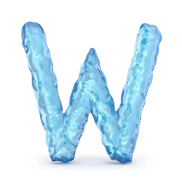 冰字体字母 W 3d — 图库照片