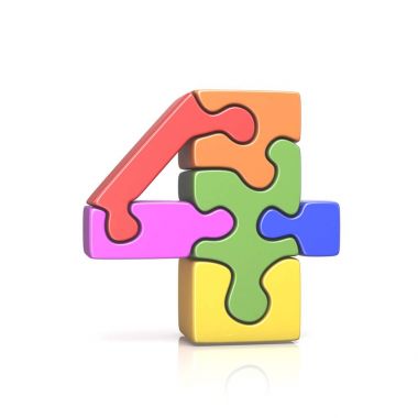Jigsaw numarası dört 4 3d puzzle