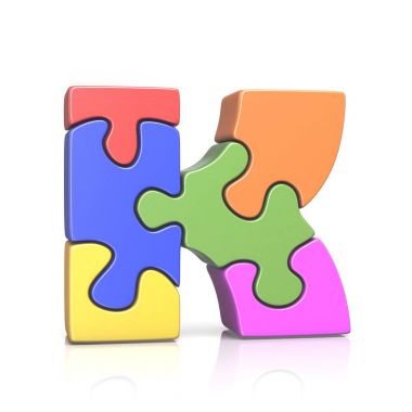 K harfi jigsaw puzzle 3d