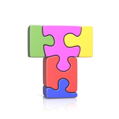 T harfinin jigsaw puzzle 3d