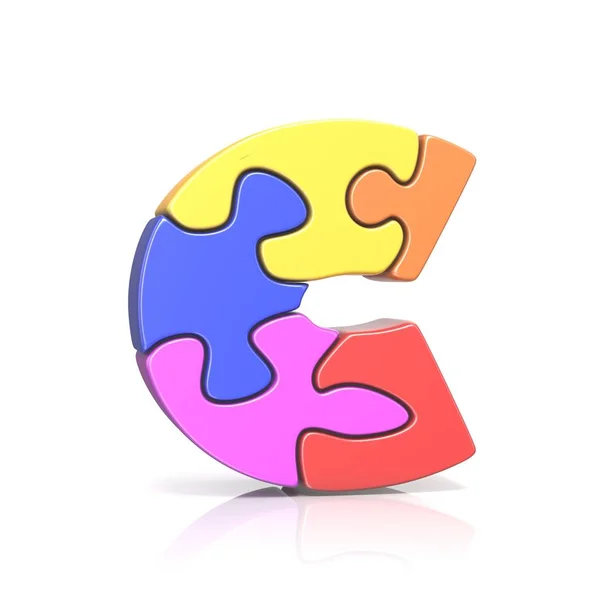 Puzzle jigsaw letter C 3D — Stock Photo, Image