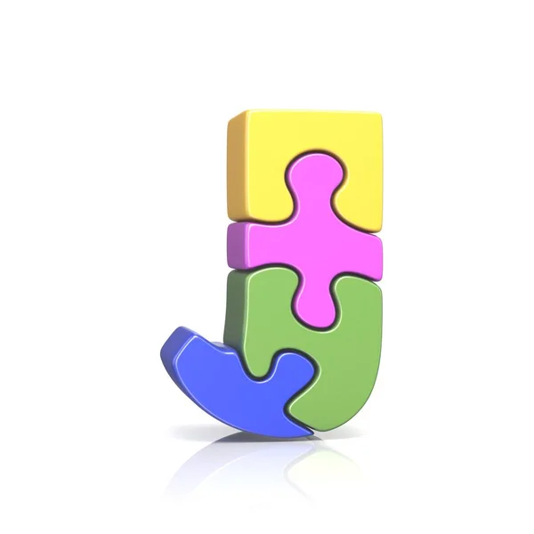 Puzzle jigsaw letter J 3D — Stock Photo, Image