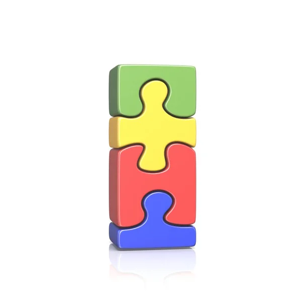 Puzzle jigsaw letter I 3D — Stock Photo, Image