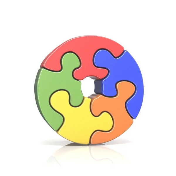 Puzzle jigsaw letter O 3D — Stock Photo, Image