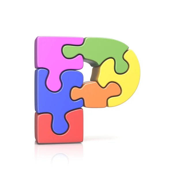 P harfi jigsaw puzzle 3d — Stok fotoğraf