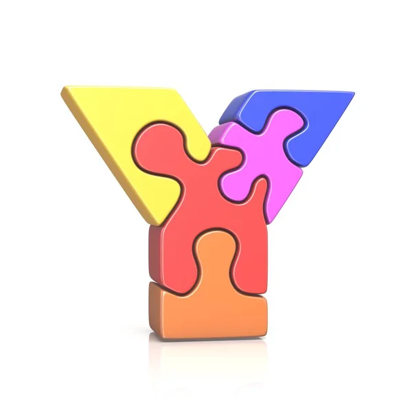 Puzzle skládačka písmeno Y 3d — Stock fotografie