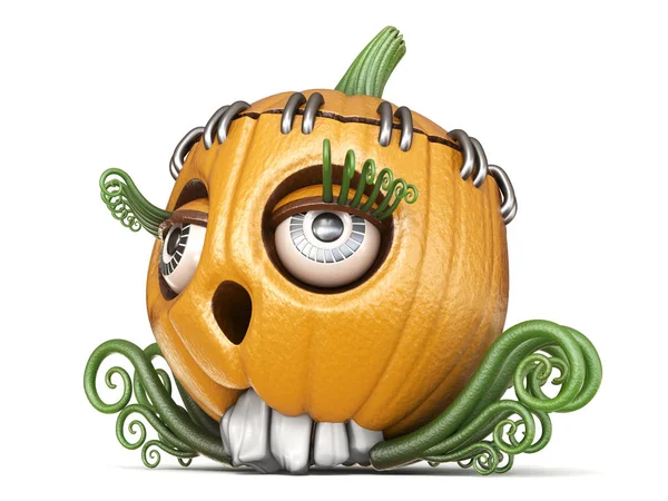 Tök Halloween Jack O Lantern hölgy 3d — Stock Fotó