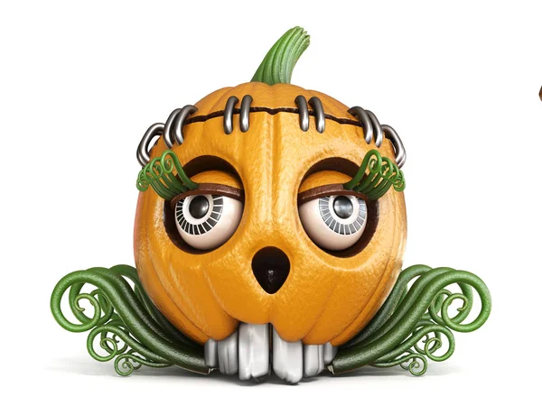 Halloween citrouille Jack O Lanterne dame 3D — Photo