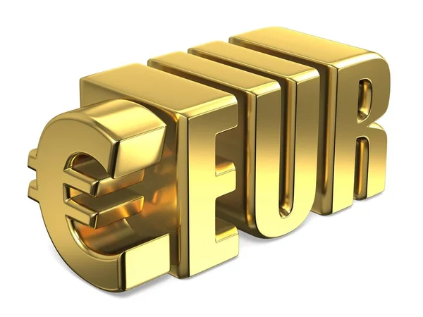 Euro EUR dourado moeda sinal 3D — Fotografia de Stock
