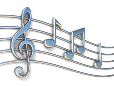 Müzik notlar kadrosunda hatları 3d