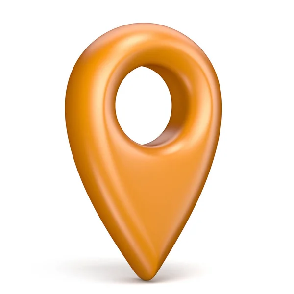 Puntero de mapa naranja 3D — Foto de Stock